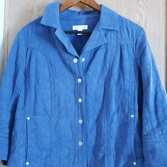 Coldwater Creek Royal Blue Cropped Jacket Size 16 - Picture 1 of 4